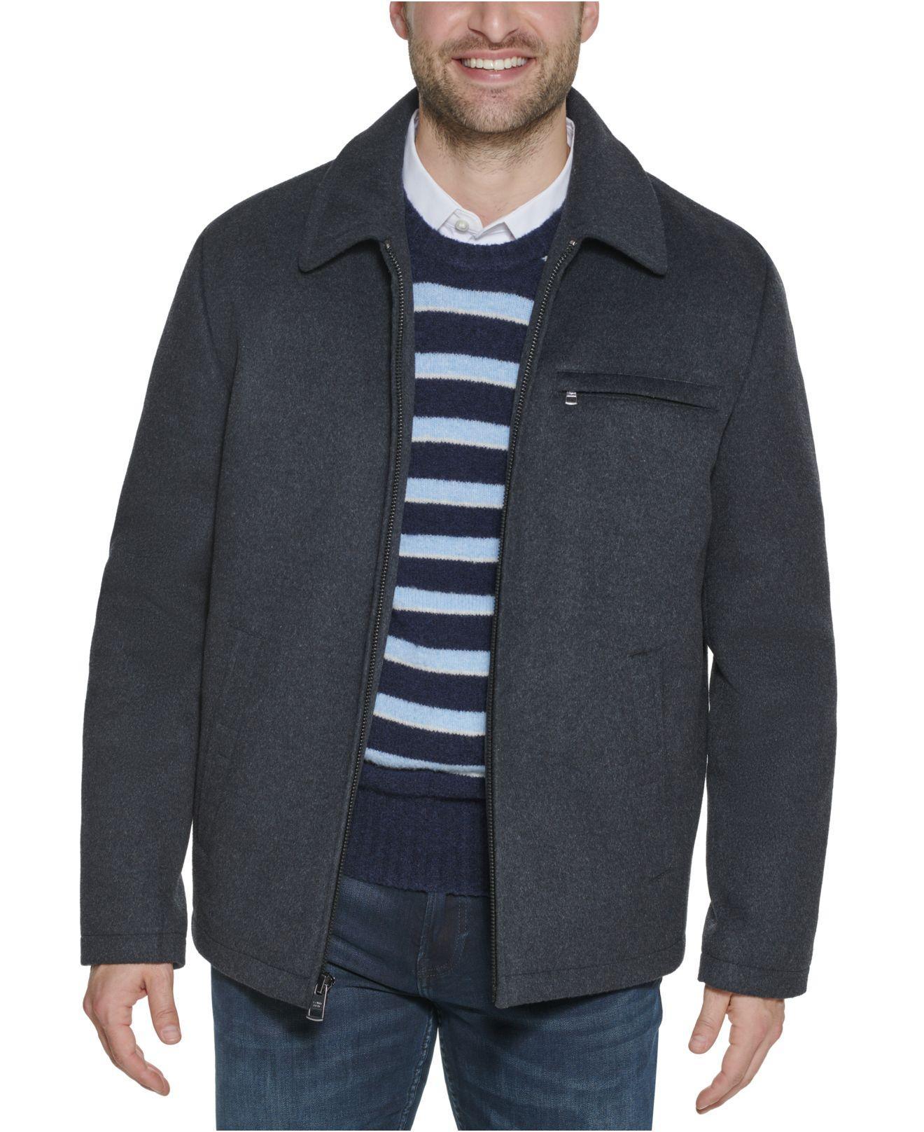 Calvin Klein Men's Wool Hipster Jacket Coat Charcoal Grey Small