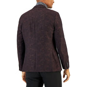 ALFANI Men's Blazer Burgundy 36S Sport Coat Slim-Fit Jacquard
