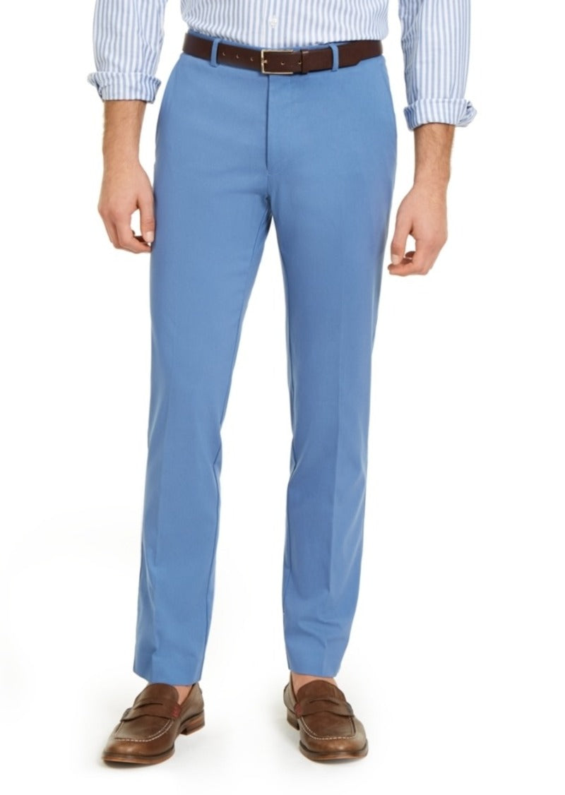 Tommy Hilfiger Mens Modern fit Dress Pants 34 / 30 Light Blue Solid Stretch