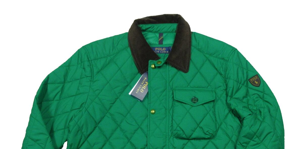 Polo Ralph Lauren Men's Water-Repellent Quilted Coat Athletic Green 2XL