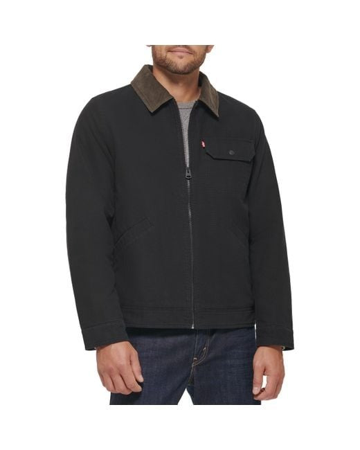 Levi's Men's Cotton Workwear Depot Jacket Coat Black Medium