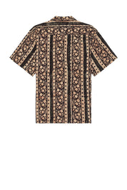 Kardo Mens Ronen Black Brown Crochet Short Sleeve Button Down Shirt XXL Cotton