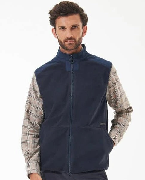 Barbour Men's Country Full Zip Fleece Vest Medium Navy Blue