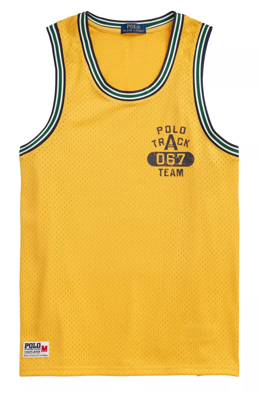 Polo Ralph Lauren Men's Logo Tank Top Gold Bugle XL Basketball Jersey