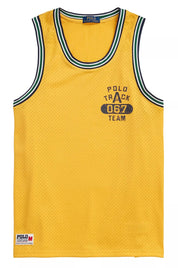 Polo Ralph Lauren Men's Logo Tank Top Gold Bugle XL Basketball Jersey
