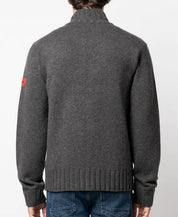 Hugo Boss Mens Full Zip Wool Suppon Sweater Large Grey