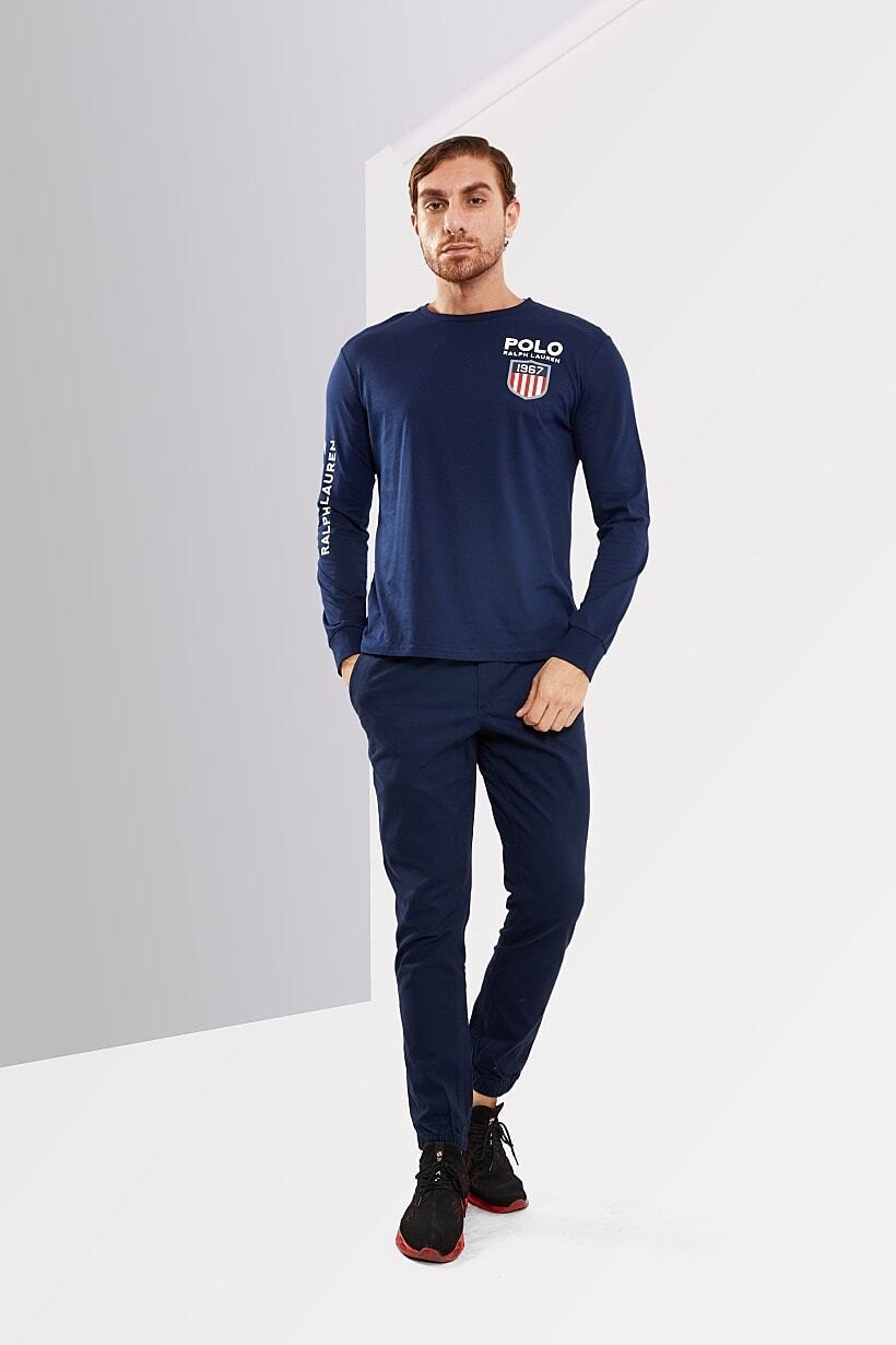Polo Sport Ralph Lauren Mens Long Sleeve T Shirt Small Navy Blue