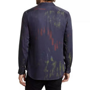 John Varvatos Mens Button Down Rodney Shirt Medium Purple Modal Lightweight