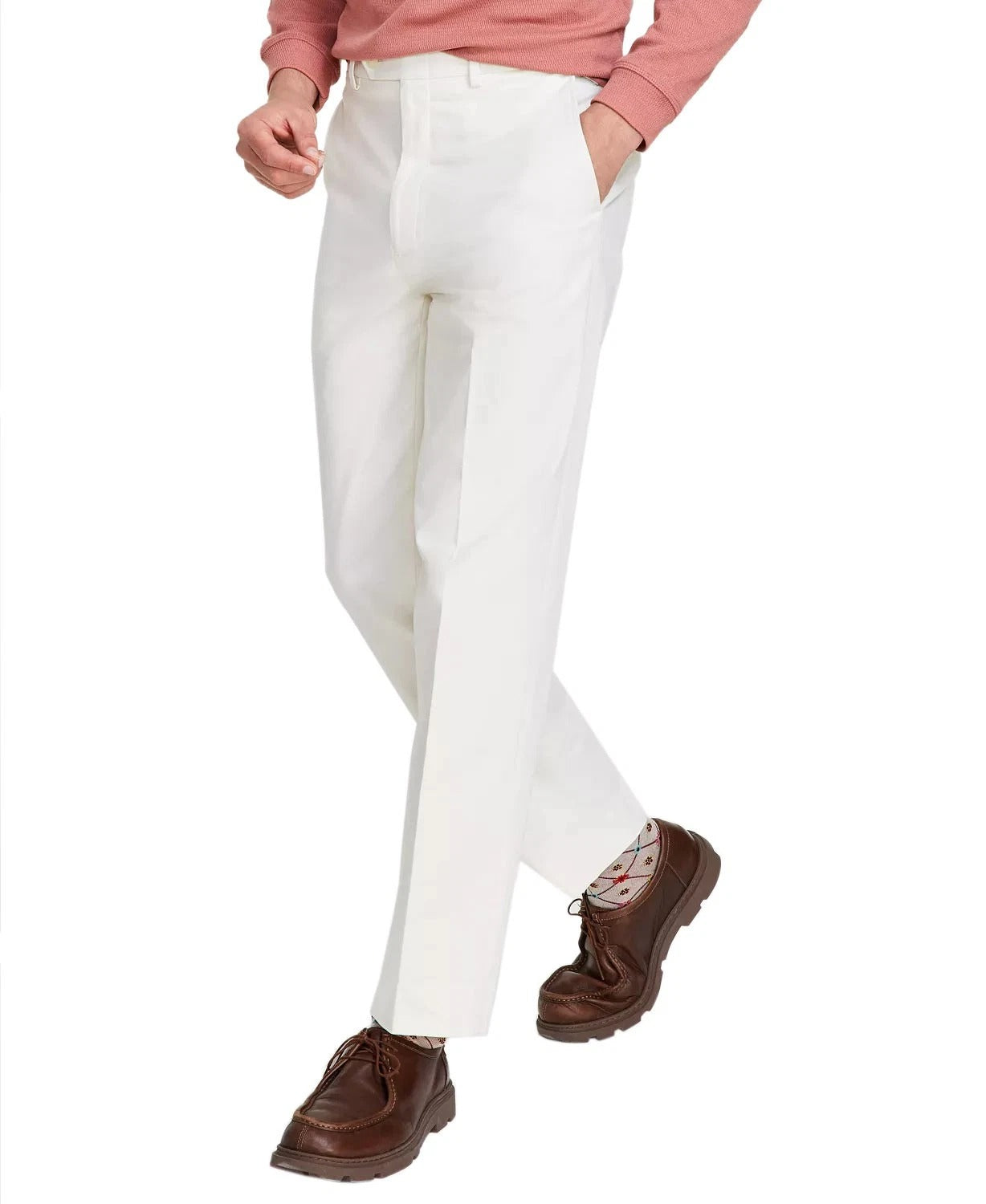 Nautica Mens Modern fit 2 Piece Suit 38 R / 32 Cream White Solid Stretch