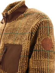 Polo Ralph Lauren Mens Brown Glen Plaid Pile Fleece Jacquard Bomber Jacket Large