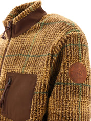Polo Ralph Lauren Mens Brown Glen Plaid Pile Fleece Jacquard Bomber Jacket XL