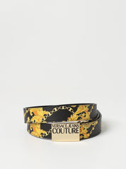 VERSACE JEANS COUTURE belt in saffiano leather Size 90 / 34 US Black gold