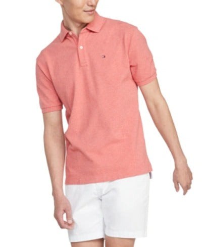Tommy Hilfiger Classic-Fit Ivy Polo Shirt Small Coral Heather Pink