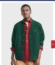 TOMMY HILFIGER X ANTHONY RAMOS Men's Cardigan Sweater XXL 2XL Green