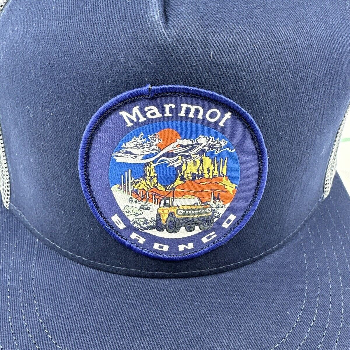 Marmot X Bronco Trucker Hat One Size Snapback Blue Arctic Navy
