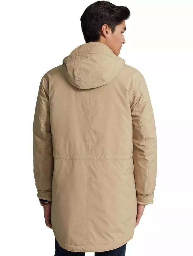 Polo Ralph Lauren Men's Packable Water Repellent Marsh Coat Large Coastal Beige