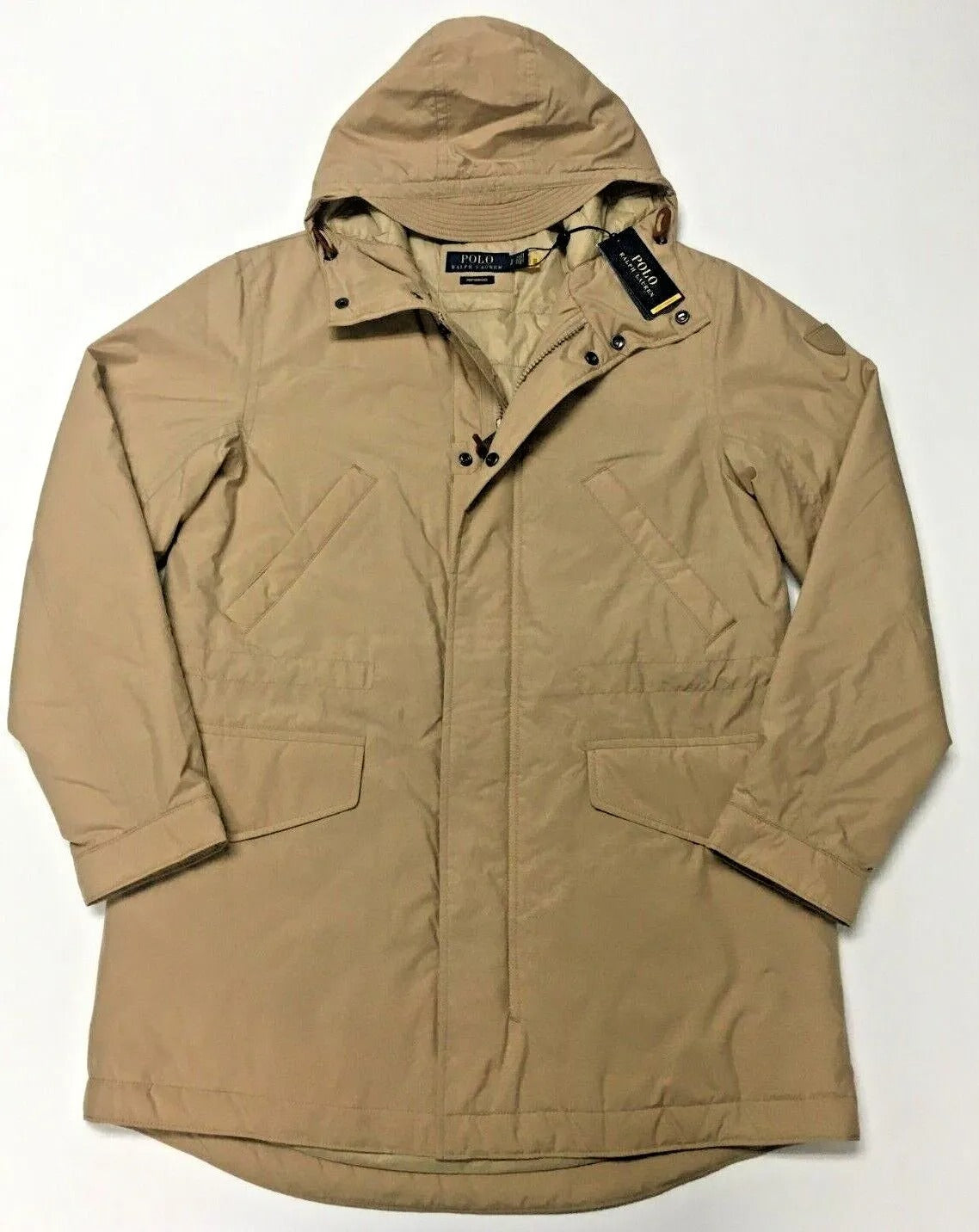 Polo Ralph Lauren Men's Packable Water-Repellent Marsh Coat Small Coastal Beige