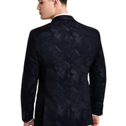 Bar III Mens Slim fit Suit Jacket Blazer 36 S Navy Blue Floral