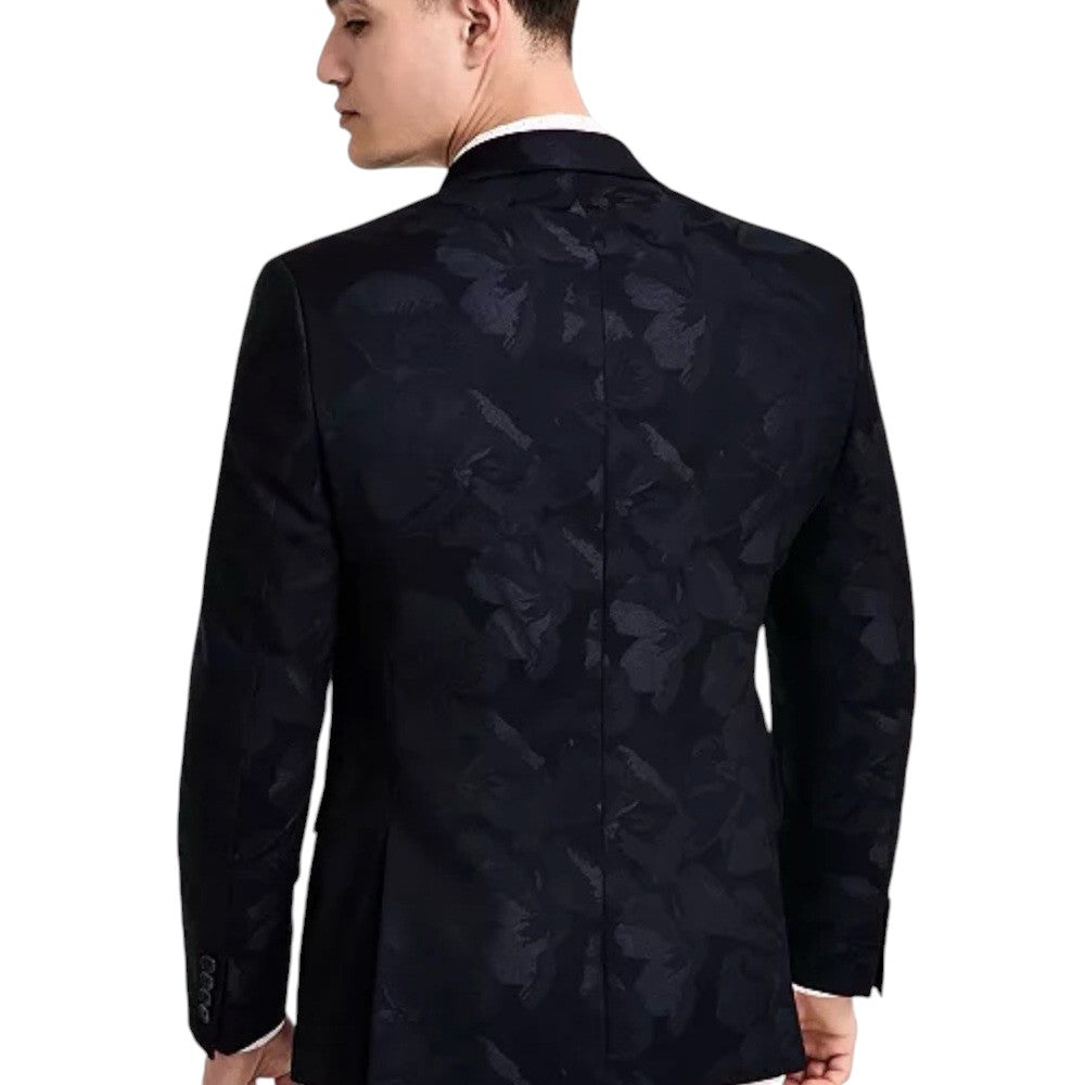 Bar Iii Mens Slim fit Suit Jacket Blazer 36 R Navy Blue Floral