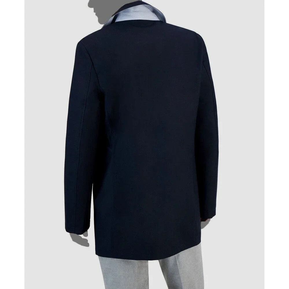 Lauren Ralph Lauren Mens Classic Double Breasted Raincoat Coat 40 S Navy Blue