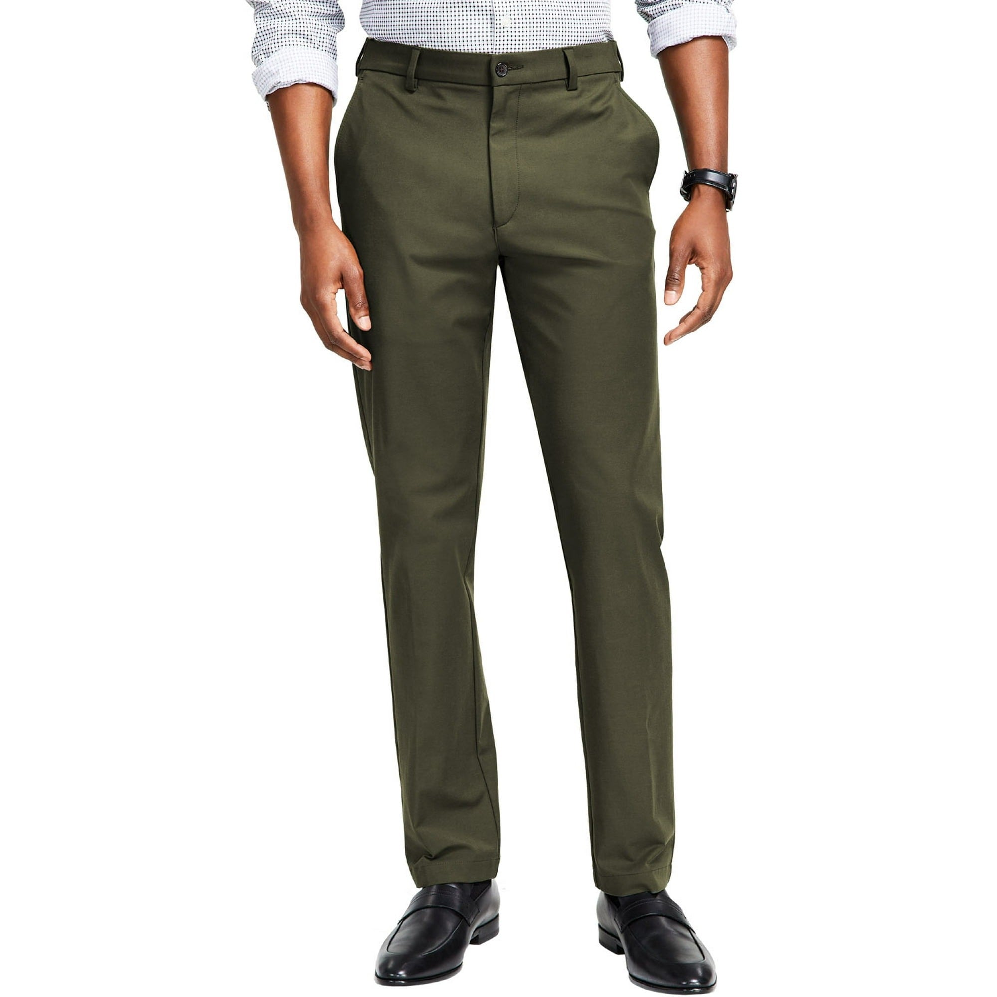 Lauren Ralph Lauren Mens Performance Dress Pants Olive Green 52 x 30
