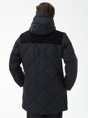 Barbour Men's Elmwood Box Quilted Hooded Full Zip Parka Black Large