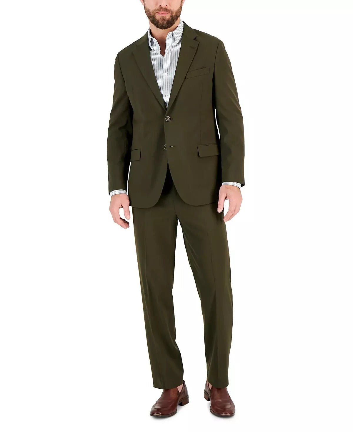 Nautica Men's Modern-Fit Stretch Suit Jacket Blazer 52R  Olive Green