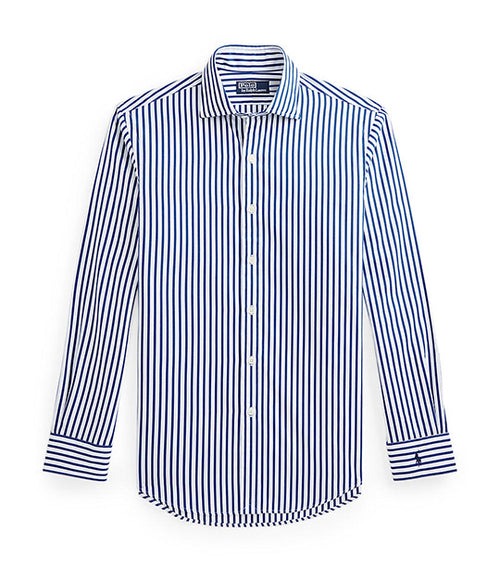 Polo Ralph Lauren Mens Regent Custom Fit Striped Button Down  Shirt Blue Medium