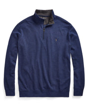 Polo Ralph Lauren Men's Big Tall Jersey Quarter Zip Sweater Blue 2XLT