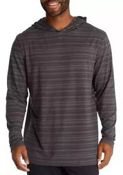 PGA TOUR Mens Textured Stripe Performance Golf Hoodie Asphalt Medium