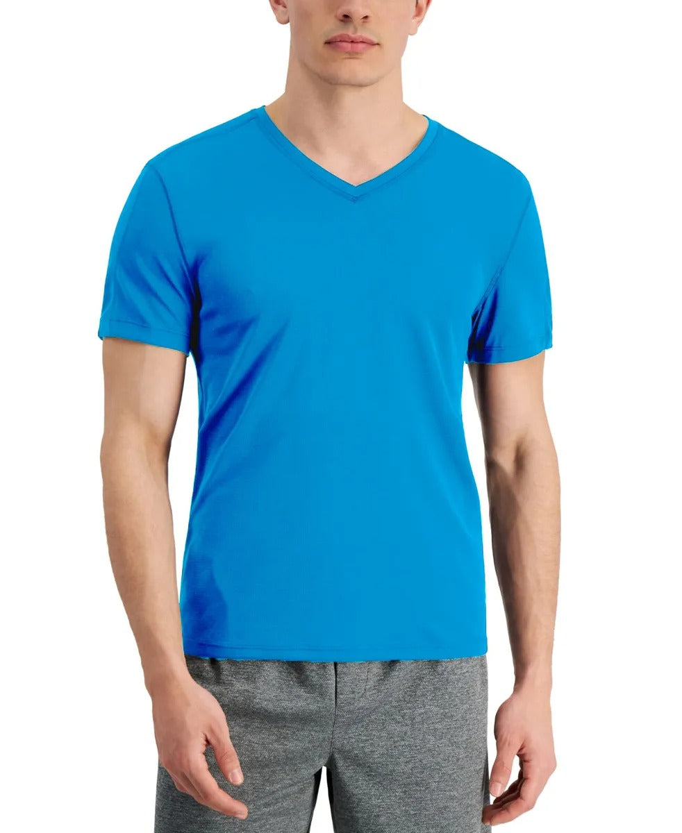 ID Ideology Men's Birdseye Mesh V-Neck T-Shirt 2XT 2XL Tall Blue Paradise