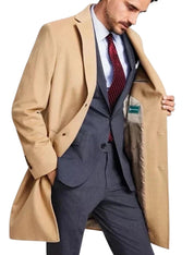 Brooks Brothers Mens Classic Fit Overcoat Coat 42 R Camel Beige Solid