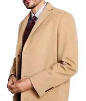 Brooks Brothers Mens Classic Fit Overcoat Coat 42 R Camel Beige Solid