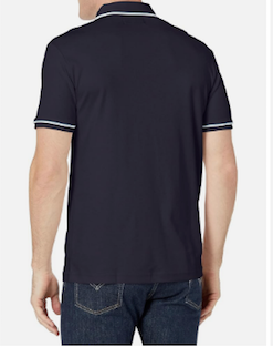 Original Penguin Mens Slim Fit 3D Earl Short Sleeve Polo Shirt Blue XL