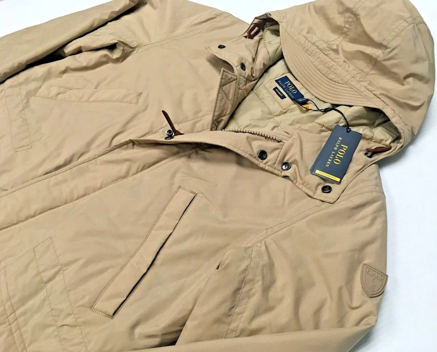Polo Ralph Lauren Men's Packable Water Repellent Marsh Coat Small Tan / Beige