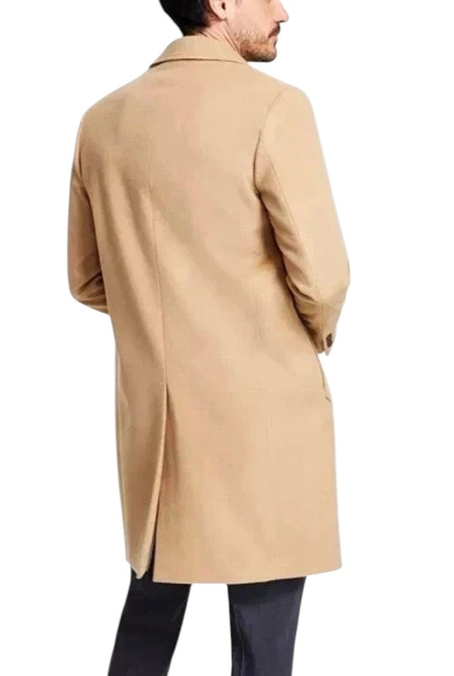 Brooks Brothers Mens Classic Fit Overcoat Coat 42 R Camel Beige Solid