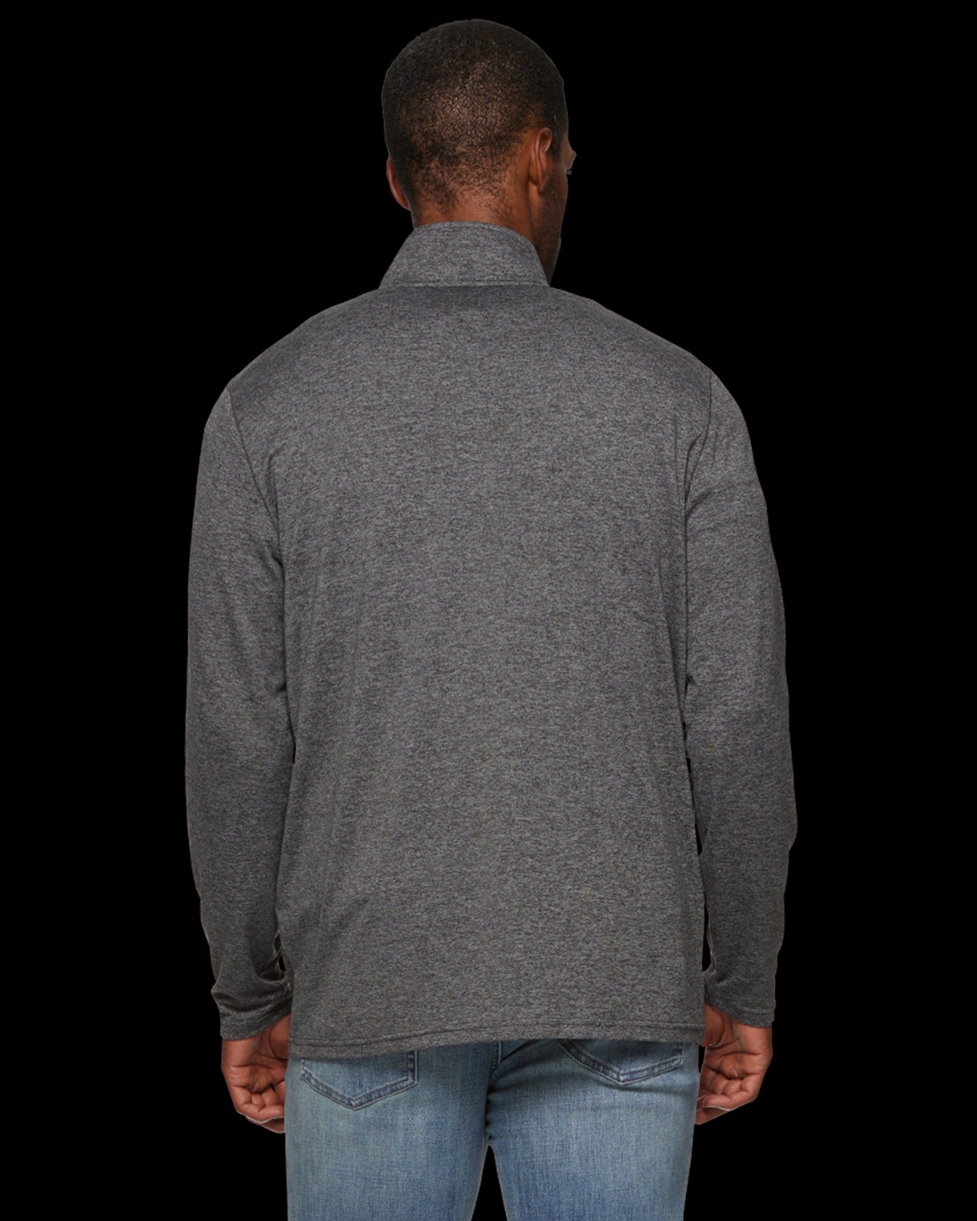 Flag & Anthem Mens Quarter Zip Performance Sweatshirt Medium Grey