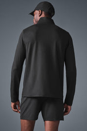 Alo Yoga Mens Regular fit Long Sleeve Quarter zip Sweatshirt XL Black Solid