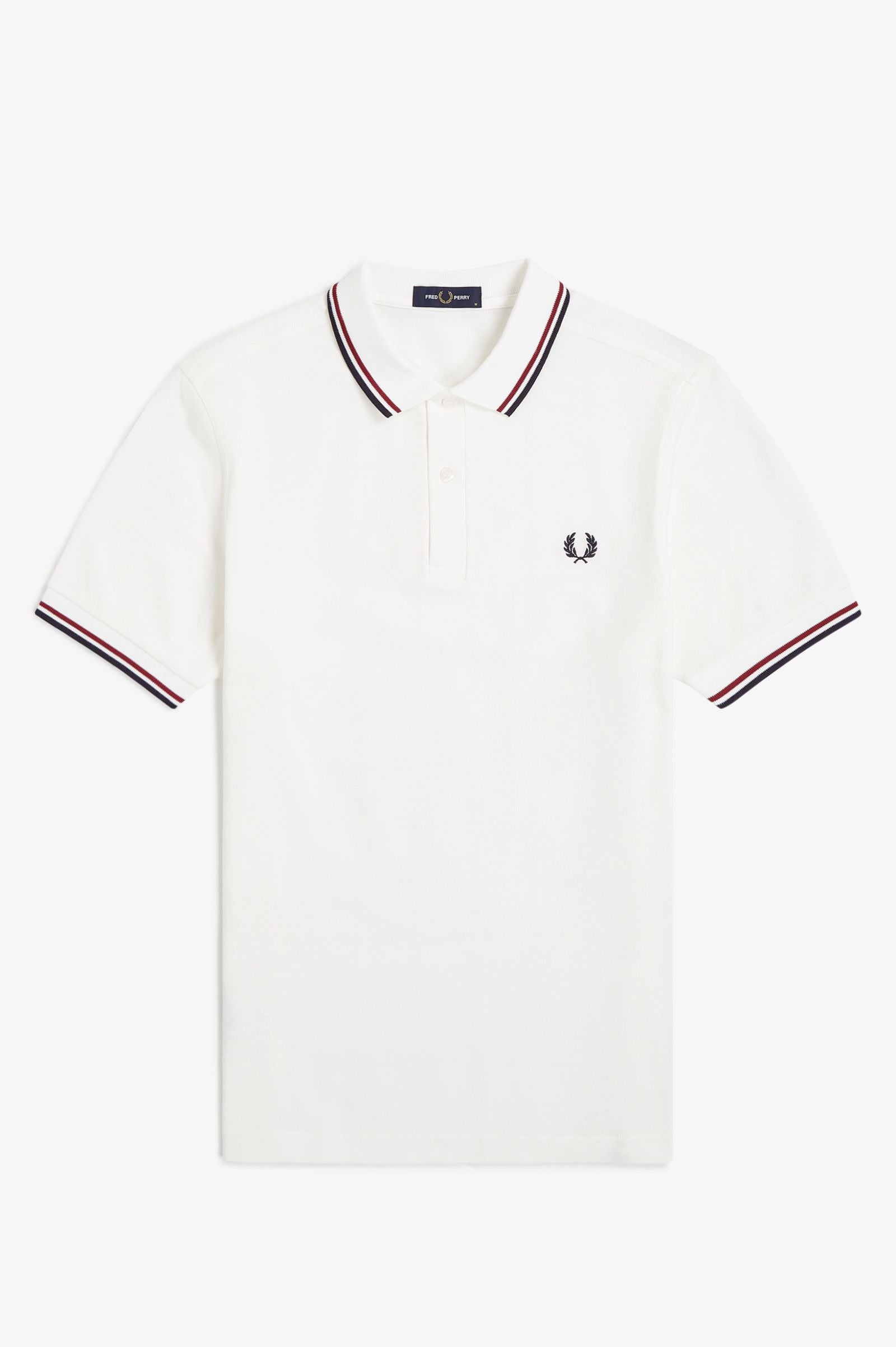 Fred Perry Mens Tipped Pique Short Sleeve Polo Shirt White Small