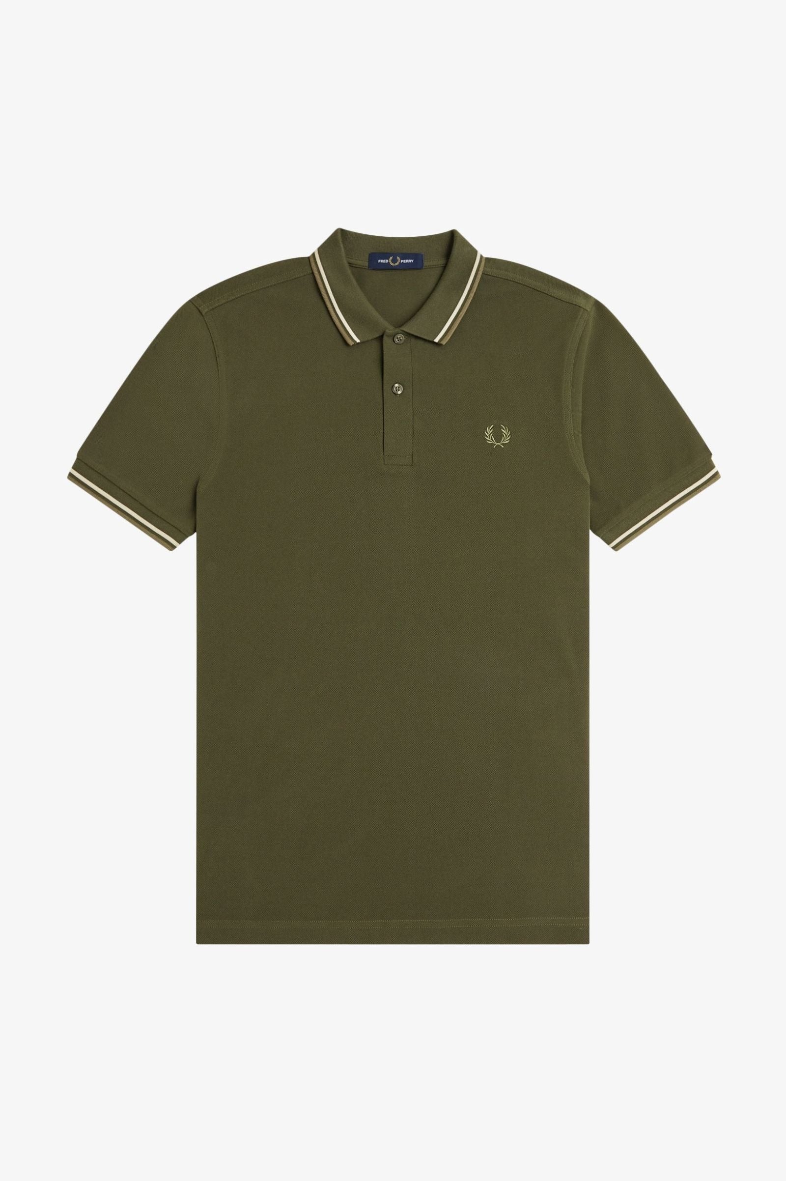 Fred Perry Mens Regular Fit Short Sleeve Polo Shirt Large Green Solid