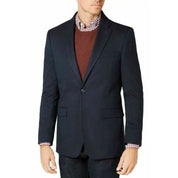 TOMMY HILFIGER Men's Modern-Fit Herringbone Sport Coat 44R Navy Blue