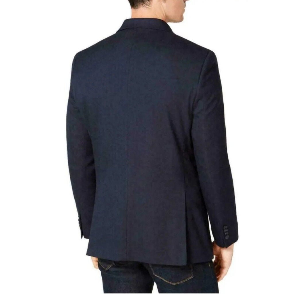TOMMY HILFIGER Men's Modern-Fit Herringbone Sport Coat 40R Navy Blue