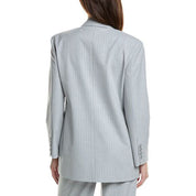 Kenneth Cole Reaction Womens Classic fit Suit Jacket Blazer Medium Grey Striped