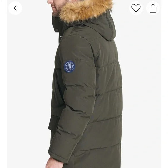 Tommy Hilfiger Mens Long Snorkel Coat 3XL XXXL Dark Green