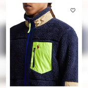Polo Ralph Lauren Men's Fleece Patchwork Jacket Newport Navy Blue XL