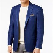 Lauren by Ralph Lauren Mens Sharkskin Regular Fit Sport Coat 46L Bright Navy
