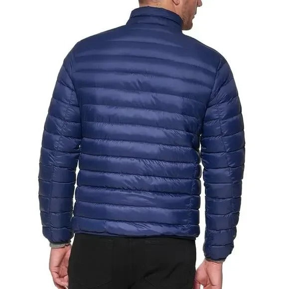 Club Room Mens Puffer Jacket Coat Small Blue Solid