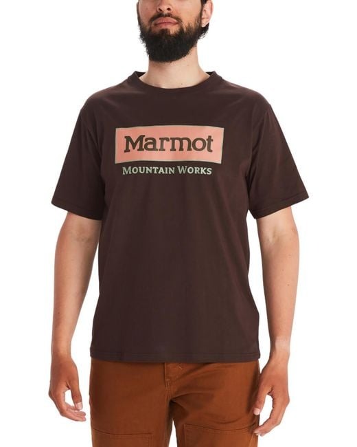 MARMOT Men's Mountain Works Tee Shirt XXL 2XL Brown