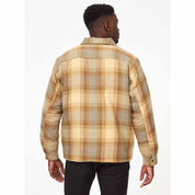 Marmot Men's Plaid Fleece Lined Flannel Shirt Jacket Light Oak Yellow XL