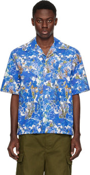 Marni Mens Regular fit Button-Up Shirt EU 52 US 42 Blue Floral